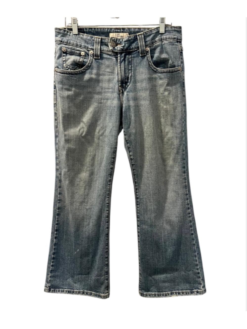 Levi's Vintage 2000s Y2K 515 Big T Flap Pocket Blue Flare Jeans Size 12P Med